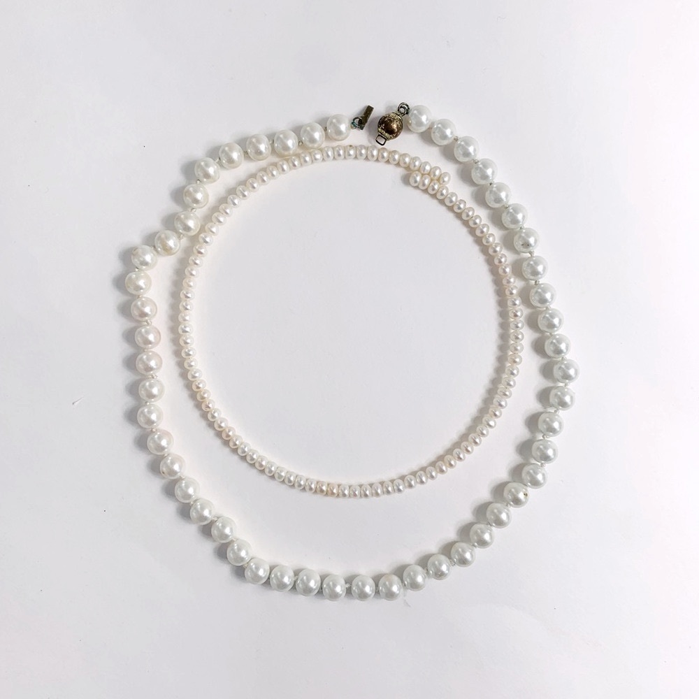 Antique Art Deco freshwater pearl choker and necklace set